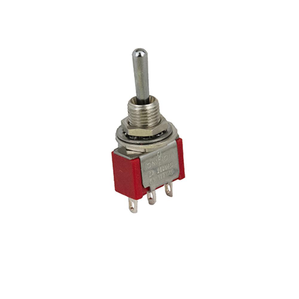 Switch Toggle (On) Off (On) SPDT Bat Handle<span class=' ItemWarning' style='display:block;'>Item is usually in stock, but we&#39;ll be in touch if there&#39;s a problem<br /></span>