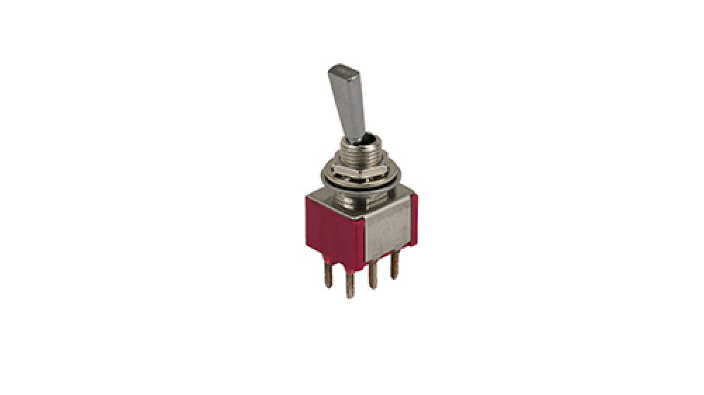 Switch Toggle On On Dpdt Flat Lever Pc Pins Thru-<span class=' ItemWarning' style='display:block;'>Item is usually in stock, but we&#39;ll be in touch if there&#39;s a problem<br /></span>