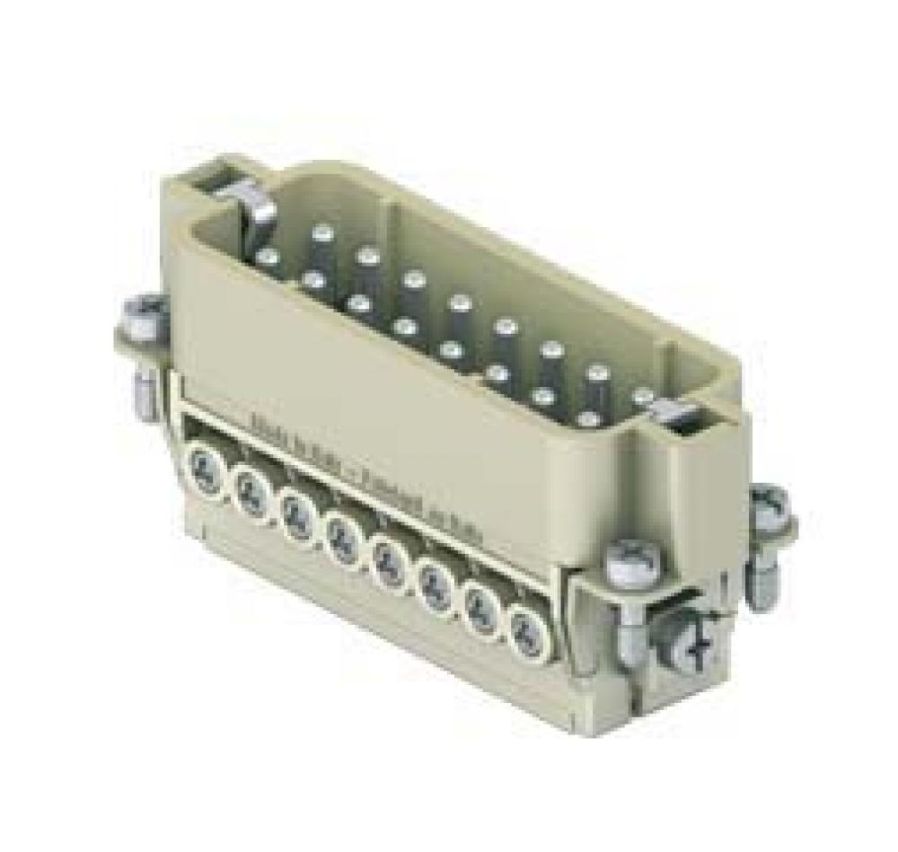 MALE INSERT - SCREW TERMINAL  16P+Ground  10A MAX - 600V<span class=' ItemWarning' style='display:block;'>Item is usually in stock, but we&#39;ll be in touch if there&#39;s a problem<br /></span>