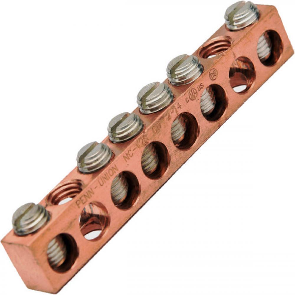 Copper Neutral bar, 14-4 awg Copper Only, 6 circuits<span class=' ItemWarning' style='display:block;'>Item is usually in stock, but we&#39;ll be in touch if there&#39;s a problem<br /></span>