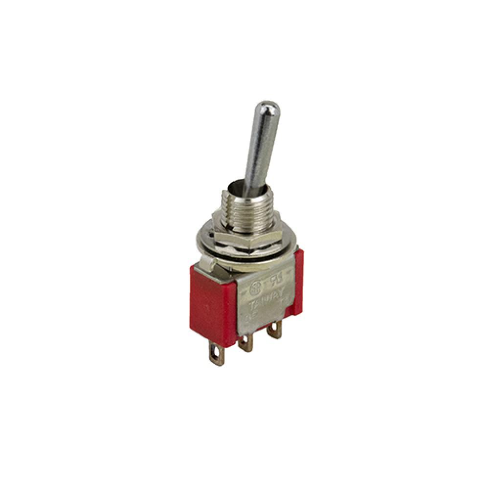 Switch Toggle On (On) SPDT Bat 5A<span class=' ItemWarning' style='display:block;'>Item is usually in stock, but we&#39;ll be in touch if there&#39;s a problem<br /></span>