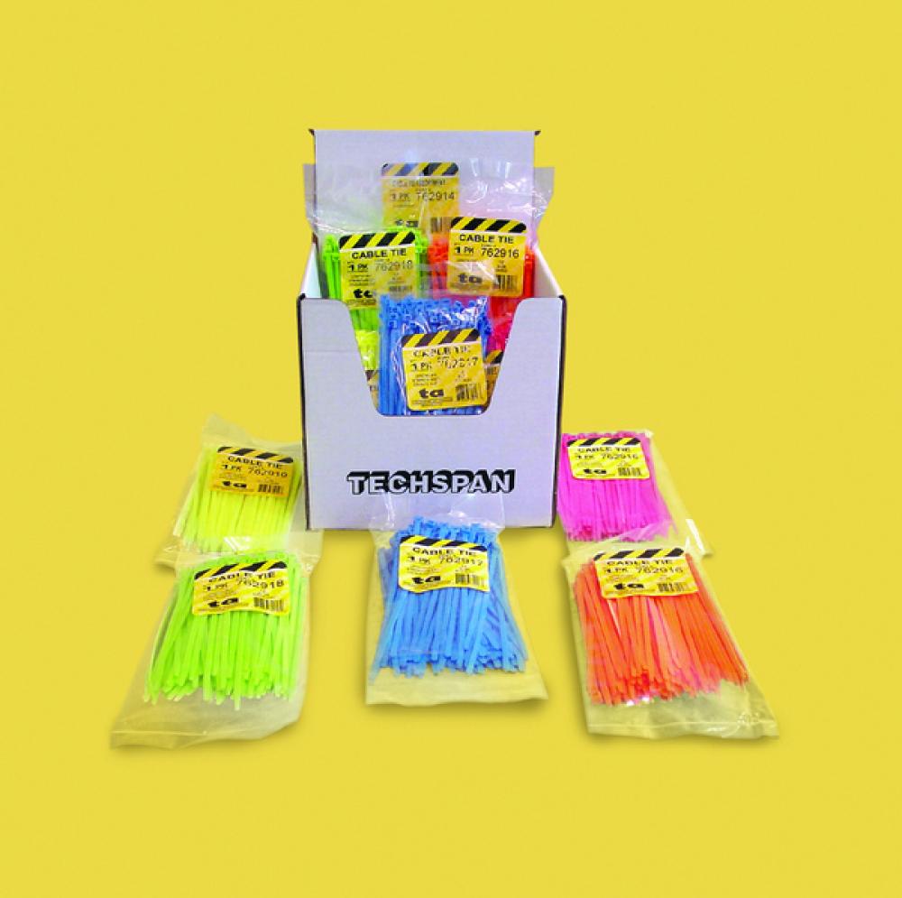 CABLE TIE ASSORTMENT FLRSCNT 10 X 100PK<span class=' ItemWarning' style='display:block;'>Item is usually in stock, but we&#39;ll be in touch if there&#39;s a problem<br /></span>