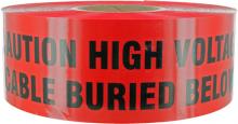 Techspan BLT-631-3 - CAUTION Buried high volt.. 3Inchx1000FT Red