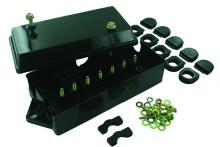 Techspan 762134 - TERMINAL BLOCK JUNC BOX 7 #10-32 STUDS BLACK