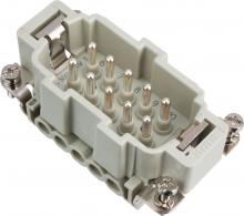 Techspan E10PS - MALE INSERT - 10P+Ground  16A MAX - 600V  SCREW TERMINAL WITH WIRE PROTECTION