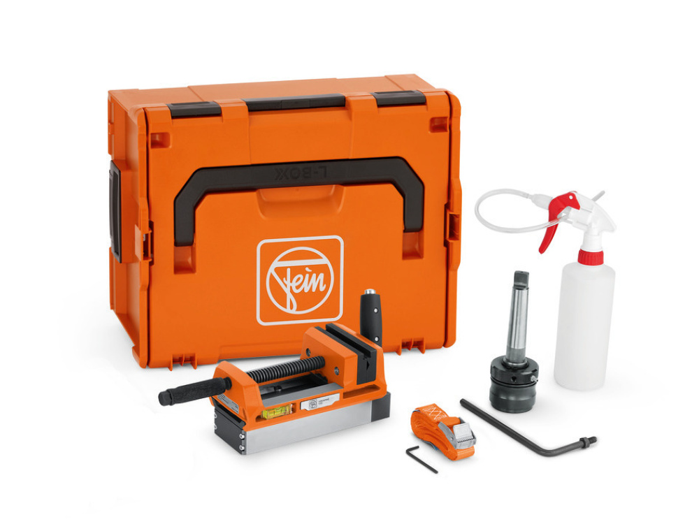 Magnetic vise incl. annular cutter set<span class=' ItemWarning' style='display:block;'>Item is usually in stock, but we&#39;ll be in touch if there&#39;s a problem<br /></span>