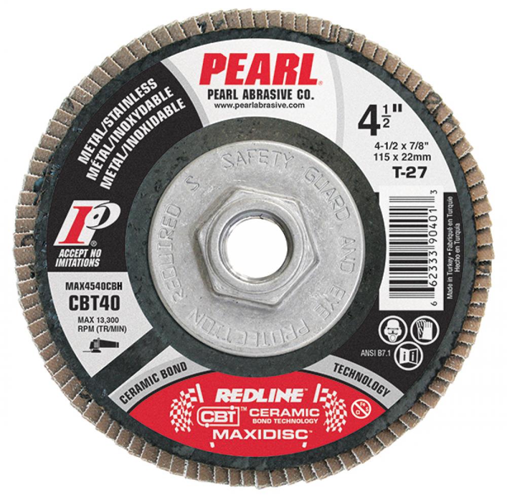 4-1/2 x 5/8-11 Redline™ CBT™ Maxidisc™ Flap Discs, Type 29 Shape<span class=' ItemWarning' style='display:block;'>Item is usually in stock, but we&#39;ll be in touch if there&#39;s a problem<br /></span>