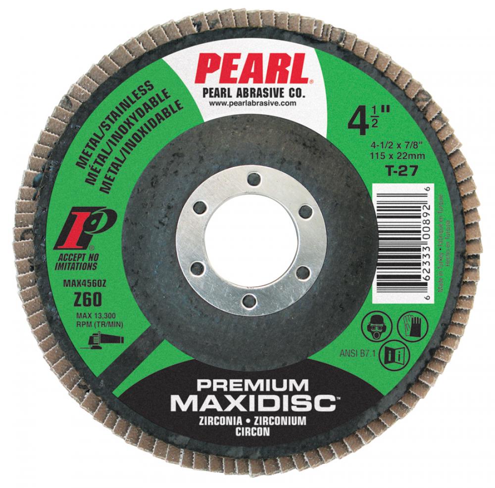 4-1/2 x 7/8 Premium Zirconia Maxidisc™Type 29 Shape Flap Disc<span class=' ItemWarning' style='display:block;'>Item is usually in stock, but we&#39;ll be in touch if there&#39;s a problem<br /></span>
