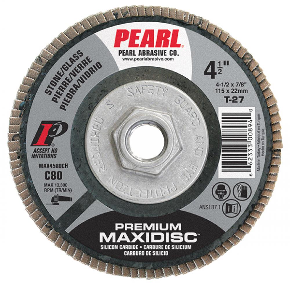 4-1/2 x 5/8-11  SC Maxidisc™ Flap Discs for Stone/Glass, Type 27 Shape<span class=' ItemWarning' style='display:block;'>Item is usually in stock, but we&#39;ll be in touch if there&#39;s a problem<br /></span>