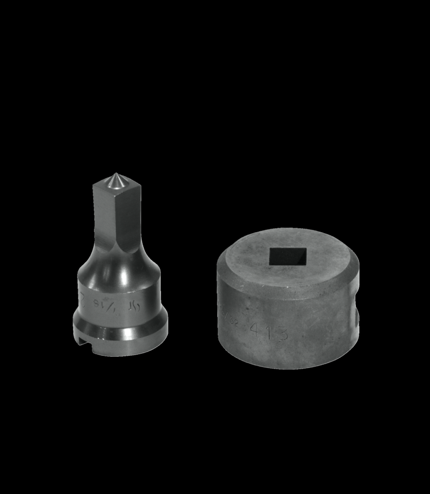 7/16 Square Punch & Die Set w<span class=' ItemWarning' style='display:block;'>Item is usually in stock, but we&#39;ll be in touch if there&#39;s a problem<br /></span>