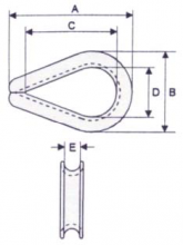 Vanguard Steel 2961 0048 - Heavy Wire Rope Thimbles