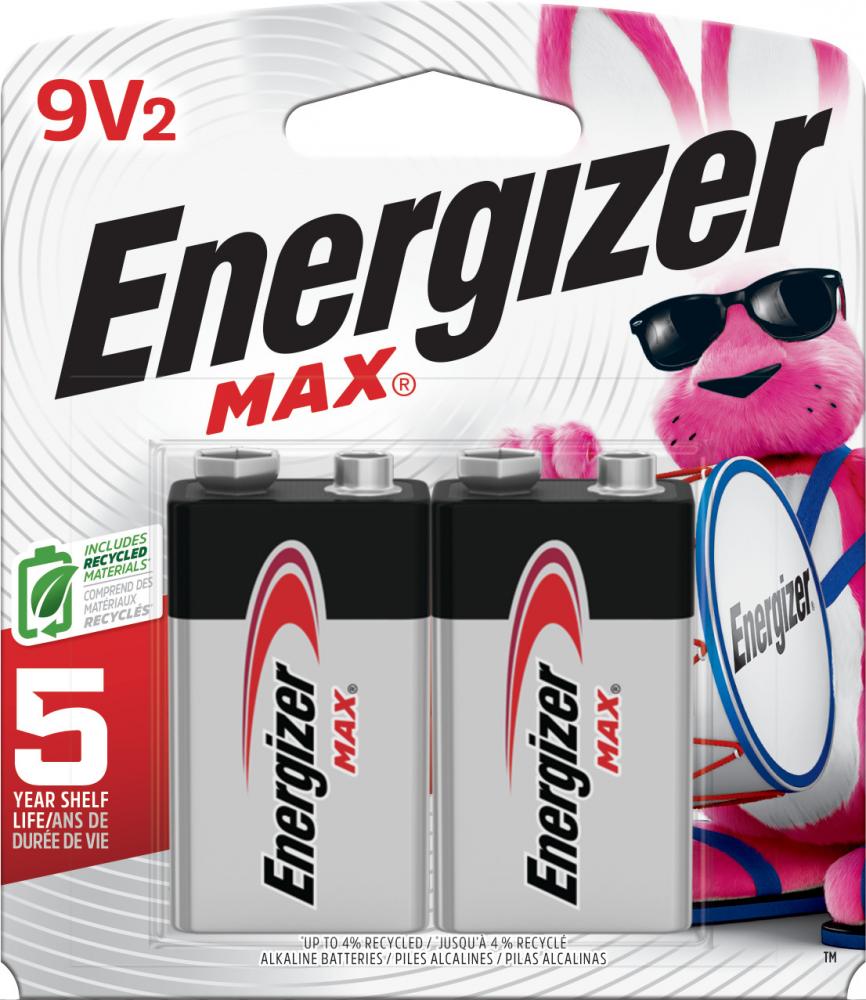 Energizer MAX 9V Batteries (2 Pack), 9 Volt Alkaline Batteries<span class=' ItemWarning' style='display:block;'>Item is usually in stock, but we&#39;ll be in touch if there&#39;s a problem<br /></span>