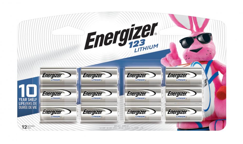 Energizer 123 Lithium Batteries (12 Pack), 3V Photo Batteries<span class=' ItemWarning' style='display:block;'>Item is usually in stock, but we&#39;ll be in touch if there&#39;s a problem<br /></span>