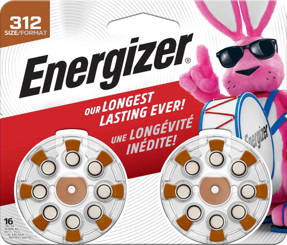 Energizer Hearing Aid Batteries Size 312, Brown Tab, 16 Pack<span class=' ItemWarning' style='display:block;'>Item is usually in stock, but we&#39;ll be in touch if there&#39;s a problem<br /></span>