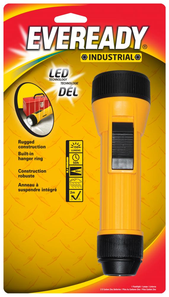 Eveready Industrial Handheld LED Flashlight, 150 Lumen, IPX4 Water Resistant<span class=' ItemWarning' style='display:block;'>Item is usually in stock, but we&#39;ll be in touch if there&#39;s a problem<br /></span>
