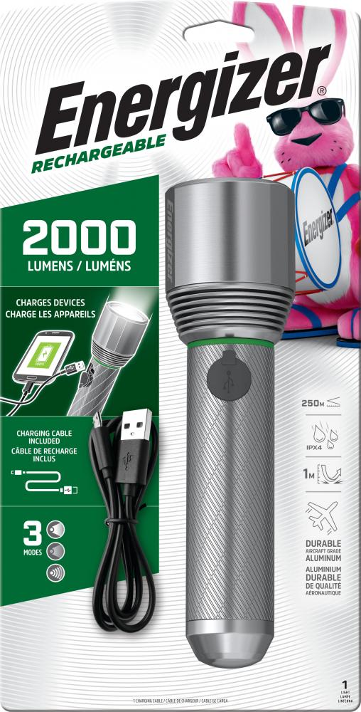 Energizer Rechargeable LED Flashlight, 2000 Lumen, Excellent Emergency Light<span class=' ItemWarning' style='display:block;'>Item is usually in stock, but we&#39;ll be in touch if there&#39;s a problem<br /></span>