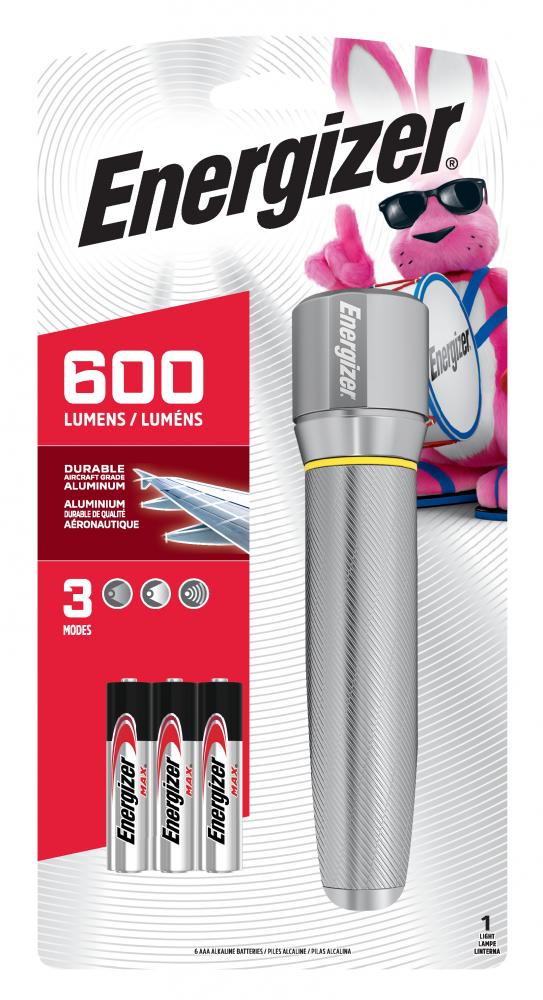 Energizer Performance Metal Flashlight, 600 Lumens, IPX4 Water Resistant<span class=' ItemWarning' style='display:block;'>Item is usually in stock, but we&#39;ll be in touch if there&#39;s a problem<br /></span>
