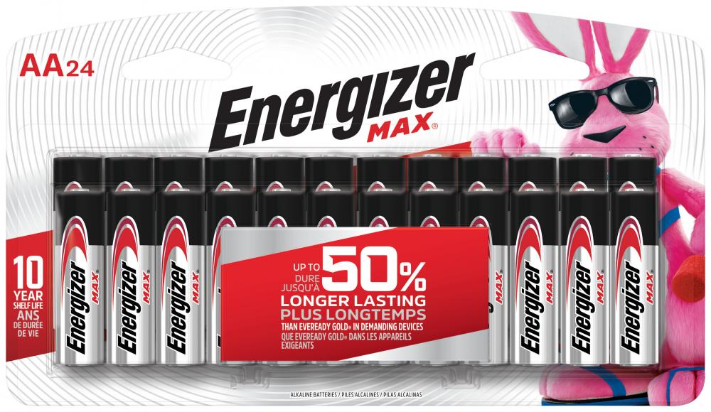 Energizer MAX AA Batteries (24 Pack), Double A Alkaline Batteries<span class=' ItemWarning' style='display:block;'>Item is usually in stock, but we&#39;ll be in touch if there&#39;s a problem<br /></span>