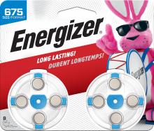 Energizer AZ675DP-8 - Energizer Hearing Aid Batteries Size 675, Blue Tab, 8 Pack