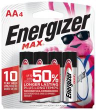 Energizer E91BP-4 - Energizer MAX AA Batteries (4 Pack), Double A Alkaline Batteries