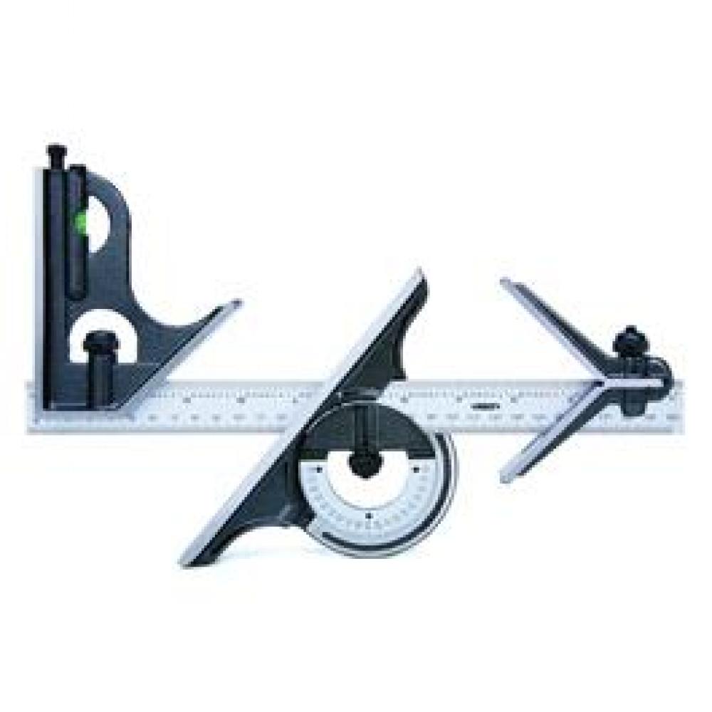 COMBINATION SQUARE SET 12IN/300MM RULE W/ 1/32 AND 0.5MM GRDAS PLUS 1/64 AND 1MM GRADS<span class=' ItemWarning' style='display:block;'>Item is usually in stock, but we&#39;ll be in touch if there&#39;s a problem<br /></span>