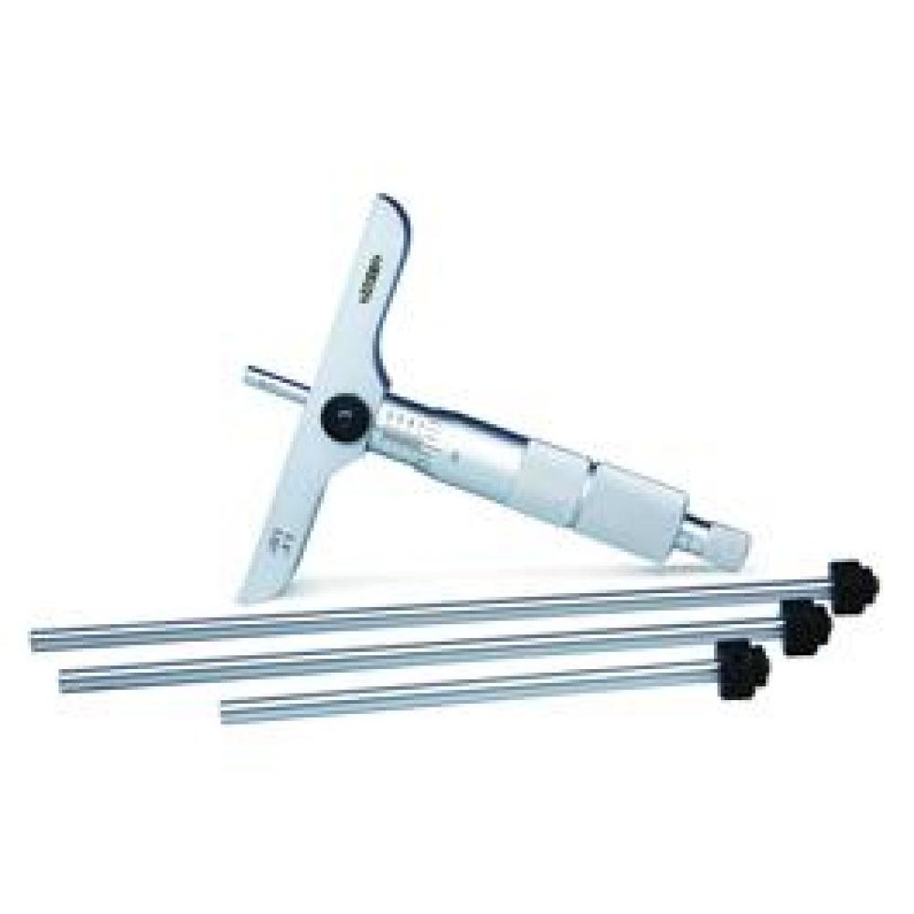 DEPTH MICROMETER THROUGH RODS W/ FLAT TIPS BASE LGTH 101.5MM RANGE 0-100MM<span class=' ItemWarning' style='display:block;'>Item is usually in stock, but we&#39;ll be in touch if there&#39;s a problem<br /></span>
