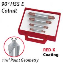 KAR Industrial Inc. 540095 - SET 4PC 90 DEG SPOTTING DRILL 3/16,1/4,3/8,1/2 RED-X