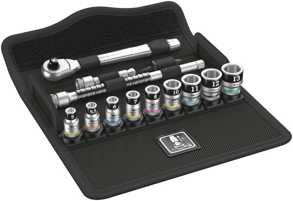 8100 SA 12 HF Zyklop Metal Ratchet Set push-through square, 1/4&#34; drive, holding function<span class=' ItemWarning' style='display:block;'>Item is usually in stock, but we&#39;ll be in touch if there&#39;s a problem<br /></span>