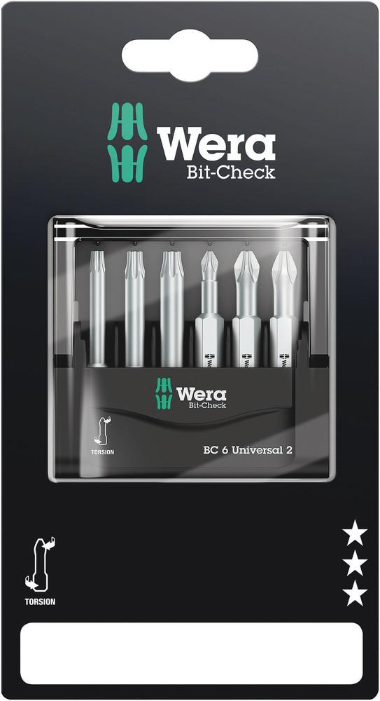 BIT-CHECK 6 UNIVERSAL 2 SB BITS FOR PH/PZ/TX SCREWS<span class=' ItemWarning' style='display:block;'>Item is usually in stock, but we&#39;ll be in touch if there&#39;s a problem<br /></span>