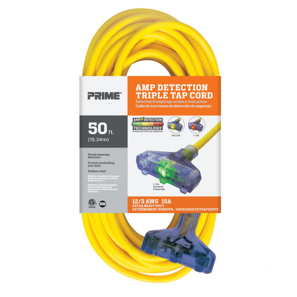 POWERVIEW™ 50ft 12/3 STW Visual Amperage Detection 3-Outlet Cord<span class=' ItemWarning' style='display:block;'>Item is usually in stock, but we&#39;ll be in touch if there&#39;s a problem<br /></span>