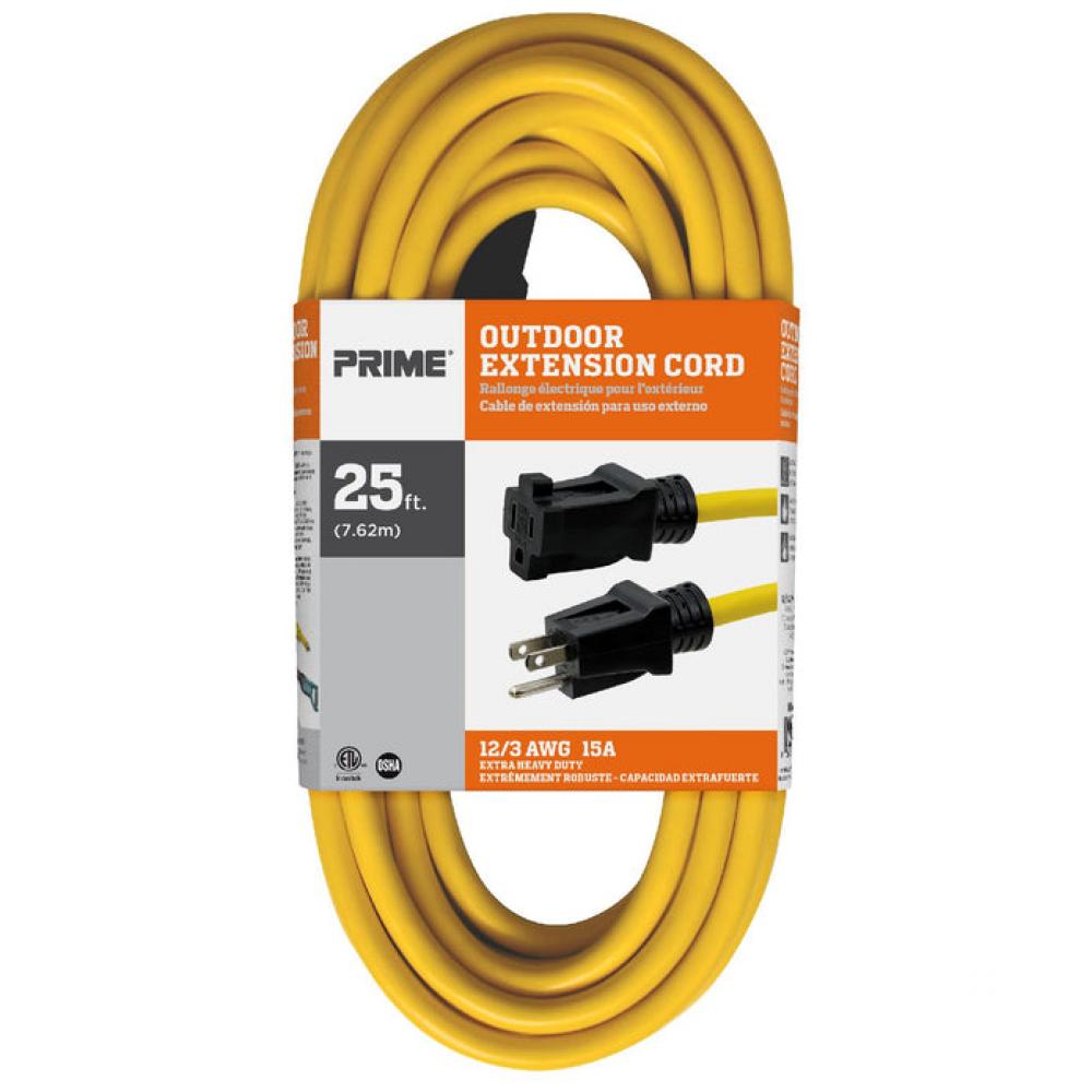 25ft. 12/3 SJTW Yellow Outdoor Extension Cord<span class=' ItemWarning' style='display:block;'>Item is usually in stock, but we&#39;ll be in touch if there&#39;s a problem<br /></span>
