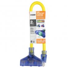 Prime Wire & Cable AD050802AD - POWERVIEW™ 2ft 12/3 STW Visual Amperage Detection 3-Outlet Adapter