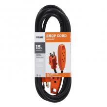 Prime Wire & Cable EC890715 - 15ft. 14/3 SJT Black/Orange 3-Outlet Shop Cord