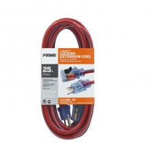 Prime Wire & Cable KCPL507825 - 25ft. 12/3 SJTW Red/Blue Outdoor Extension Cord w/Primelok & Primelight