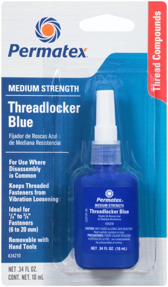 Permatex® Blue Medium Strength 242 Threadlocker, 10mL Bottle<span class=' ItemWarning' style='display:block;'>Item is usually in stock, but we&#39;ll be in touch if there&#39;s a problem<br /></span>