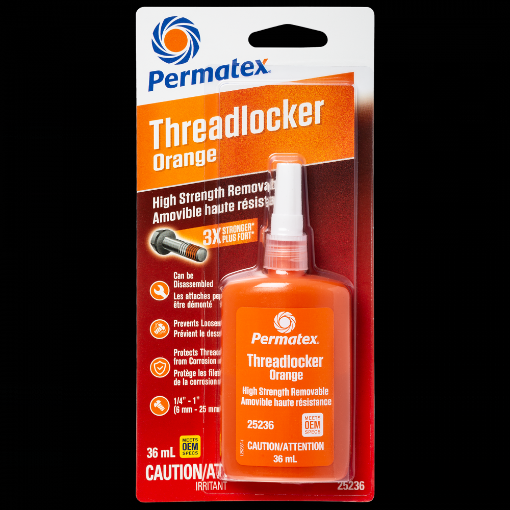 Permatex® Orange High Strength Removable Threadlocker, 36mL<span class=' ItemWarning' style='display:block;'>Item is usually in stock, but we&#39;ll be in touch if there&#39;s a problem<br /></span>