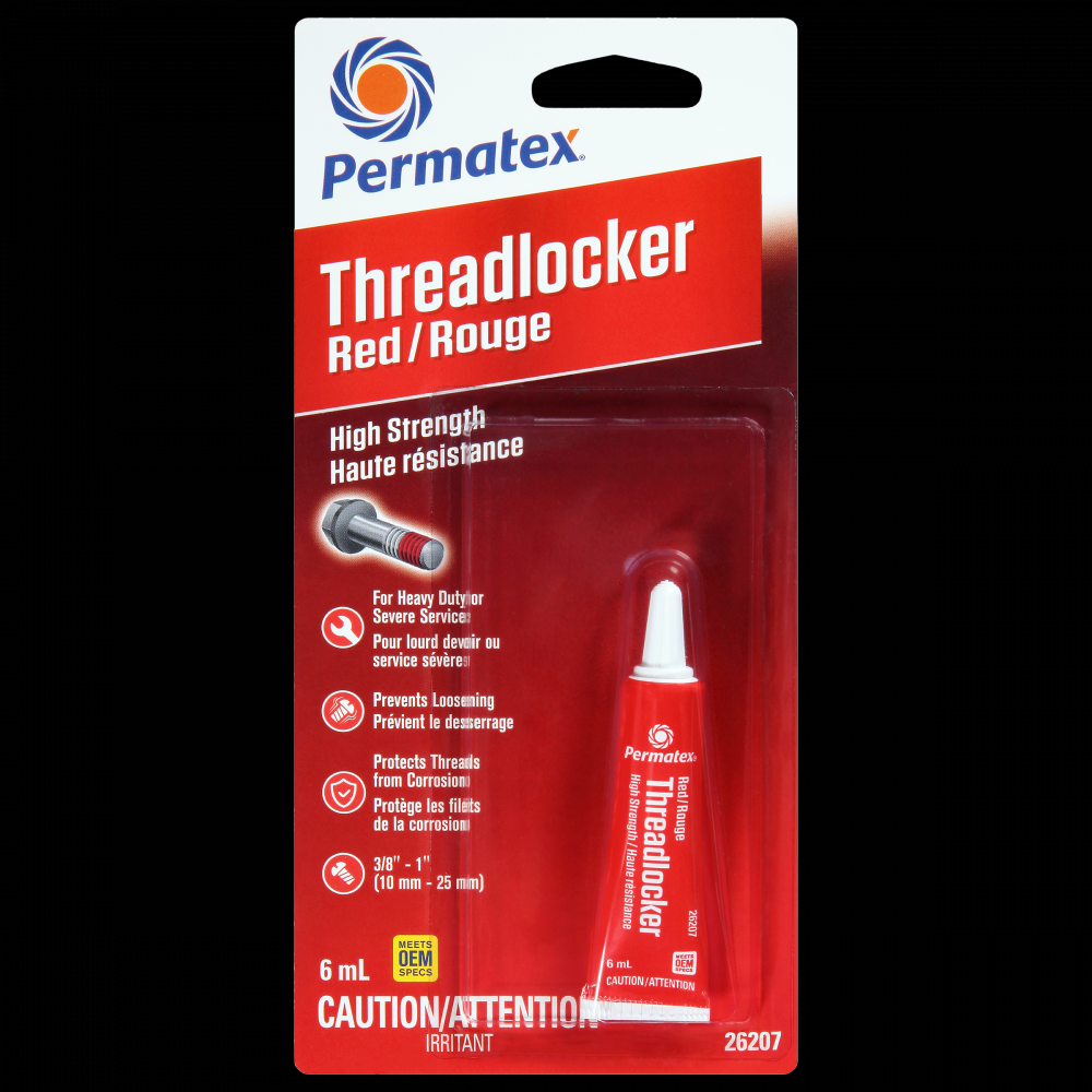 Permatex® Red High Strength 262 Threadlocker, 6mL Tube<span class=' ItemWarning' style='display:block;'>Item is usually in stock, but we&#39;ll be in touch if there&#39;s a problem<br /></span>