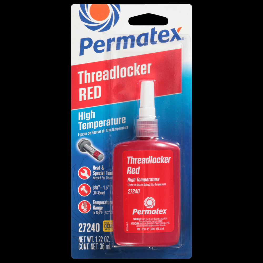 Permatex® Red High Temperature 272 Threadlocker, 36mL Bottle<span class=' ItemWarning' style='display:block;'>Item is usually in stock, but we&#39;ll be in touch if there&#39;s a problem<br /></span>