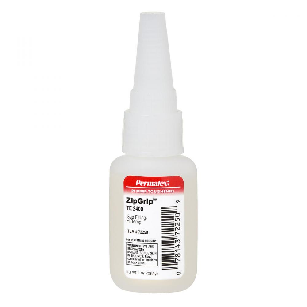 Permatex® Zip Grip® Instant Adhesive, Toughened, TE 2400, 28.4g Bottle<span class=' ItemWarning' style='display:block;'>Item is usually in stock, but we&#39;ll be in touch if there&#39;s a problem<br /></span>