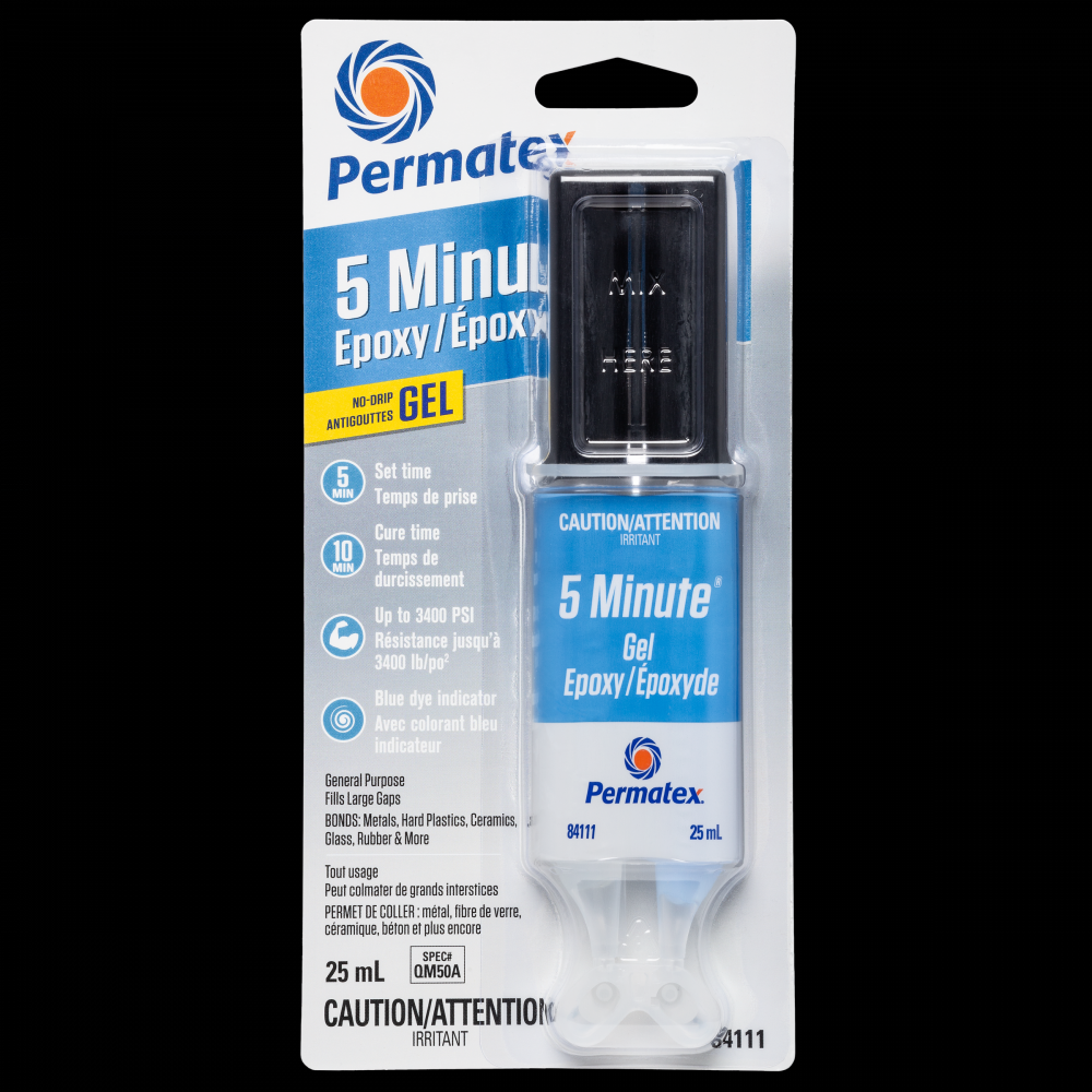Permatex® 5 Minute Epoxy QM50A, 25mL Syringe<span class=' ItemWarning' style='display:block;'>Item is usually in stock, but we&#39;ll be in touch if there&#39;s a problem<br /></span>