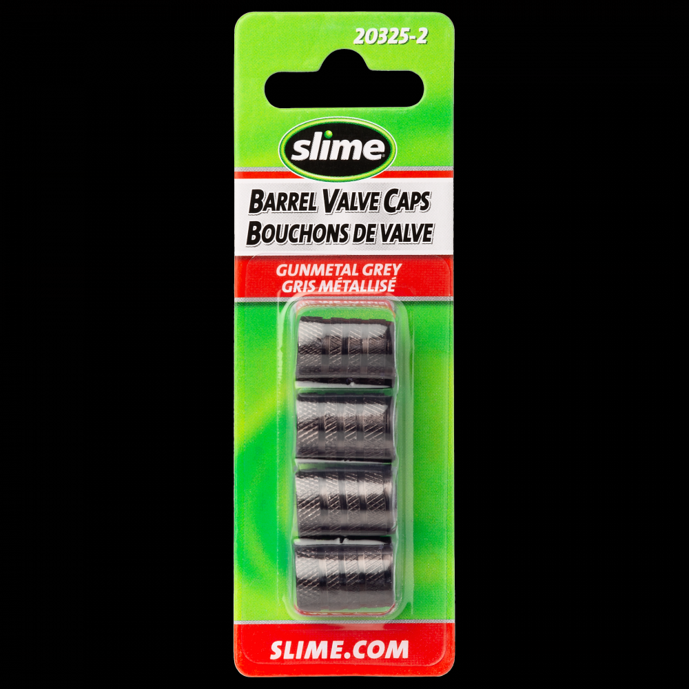 Slime Barrel Gunmetal Valve Caps<span class=' ItemWarning' style='display:block;'>Item is usually in stock, but we&#39;ll be in touch if there&#39;s a problem<br /></span>