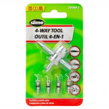 Slime 20088-2 - Slime® 4-Way Tire Valve Tool with 4 Valve Cores