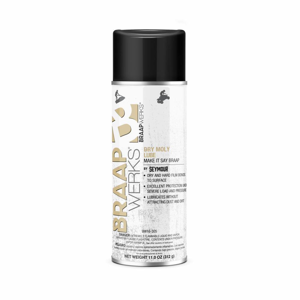 BW16-305 Seymour Braap Werks Dry Moly Lube (12 oz.)<span class=' ItemWarning' style='display:block;'>Item is usually in stock, but we&#39;ll be in touch if there&#39;s a problem<br /></span>