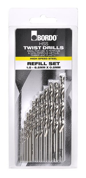 12 Piece HSS Bright Finish Drill Refill Set<span class=' ItemWarning' style='display:block;'>Item is usually in stock, but we&#39;ll be in touch if there&#39;s a problem<br /></span>