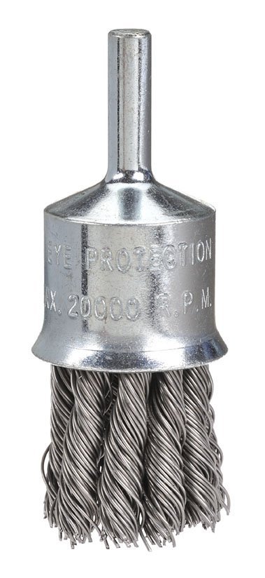 25mm, 0.5mm 316 Stainless Steel Wire, High Speed Twist Knot End Brush 1/4&#34; round spindle<span class=' ItemWarning' style='display:block;'>Item is usually in stock, but we&#39;ll be in touch if there&#39;s a problem<br /></span>