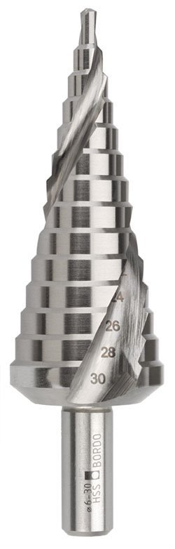 M2-HSS Spiral Flute Step Drill 6-30mm<span class=' ItemWarning' style='display:block;'>Item is usually in stock, but we&#39;ll be in touch if there&#39;s a problem<br /></span>