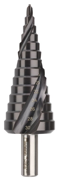 COBALT TiAlN Coated Spiral Flute Step Drill 6-30mm<span class=' ItemWarning' style='display:block;'>Item is usually in stock, but we&#39;ll be in touch if there&#39;s a problem<br /></span>