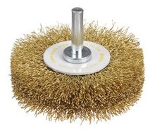 Bordo 5118-7018.2B - 70mm, 0.3mm Brass Wire, High Speed Crimp Wire Wheel Brush 1/4" round spindle