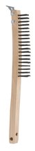 Bordo 5170-SW-3RSC - Long Wooden Handle Scratch Brush with Scraper 0.33mm, 3x19 Rows Steel Wire