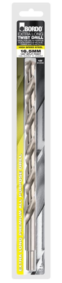Bordo 2504-16.00 - Extra Long Twist Drill - 16.00 x 315mm -1/2" Reduced Shank